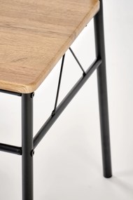 Zestaw stół + 4 krzesła dąb naturalny / czarny FAUST 3