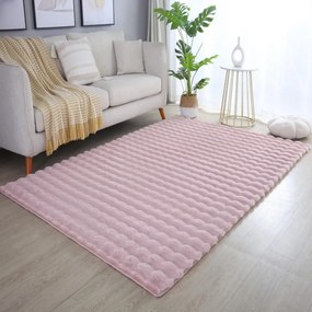 Dywan pluszowy Ambiance 3D różowy 80 cm x 250 cm