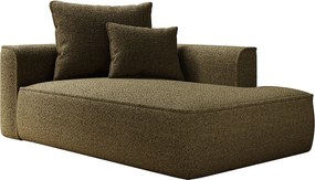 Szezlong prosty z tkaniny szenilowej w kolorze khaki PINETA