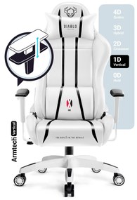 Fotel gamingowy Diablo X-One 2.0 Small: biało-czarny