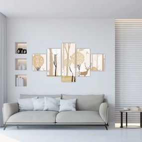 Obraz - Ilustrowany las (125x70 cm)