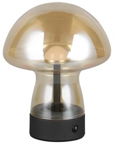 Lampa stołowa LED w bursztynowym kolorze ze szklanym kloszem (wysokość 18 cm) Dooley – Trio