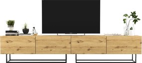 Zestaw szafek rtv na nóżkach dąb artisan - Merol 9X