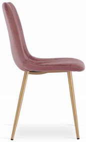 Różowe aksamitne krzesło LAVA