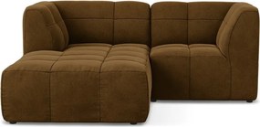 Musztardowy aksamitny narożnik (lewostronny/z szezlongiem) Aloha – Makamii