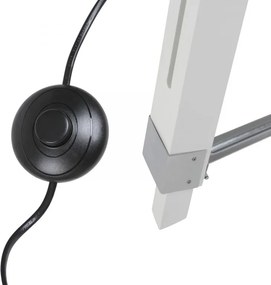 JAGO Lampa podłogowa ze statywem drewnianym, biały mat