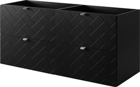 Meble łazienkowe, Czarny Mat, 120 x 57 x 46 cm, uchwyty srebrne