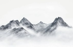 Fototapeta - Czarnobiałe góry (196x136 cm)