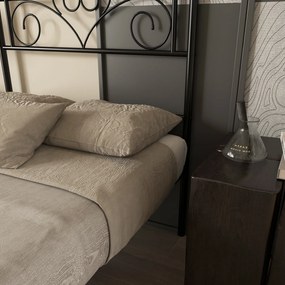 HOMCOM Rama łóżka pojedynczego ze stali z zintegrowanymi listwami, zagłówkiem i podnóżkiem, 90x200cm | Aosom PL