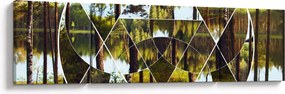 Obraz - Geometryczny kolaż na tle nordyckich lasów (170x50 cm)