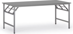 Stół konferencyjny FAST READY, 180x90 cm, szaro-srebrna podstawa, grafit