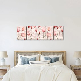Obraz - Różowe tulipany (170x50 cm)