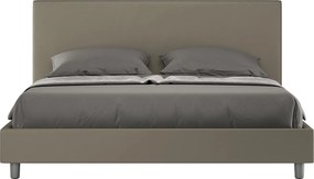 Łóżko bez stelaża tapicerowane 160x190 sztucznej skóry Cappuccino Naspy