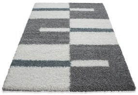 Dywan shaggy Gala szaro-kremowo-turkusowy 80 cm x 150 cm