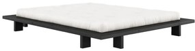 Czarne podwójne łóżko z drewna sosnowego z siatką 160x200 cm Japan - Karup Design