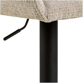 Beżowy hoker z regulowaną wysokością/z podłokietnikami (wysokość siedziska 85 cm) Eddie – Actona