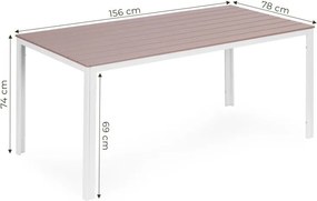 Stół ogrodowy obiadowy Caprila 156x78 cm, kolor biało-beżowy