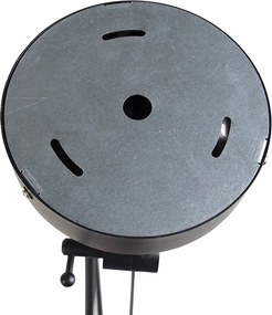 Lampa wisząca czarna z białymi abażurami z lnu 35 cm 2-światłowa - Blitz