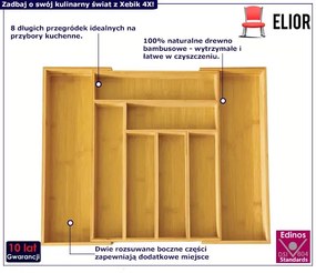 Bambusowy wkład do szuflady - Xebik 4X