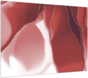 Obraz na szkle - Czerwony abstrakcyjny kwiat N⁰3 (70x50 cm)