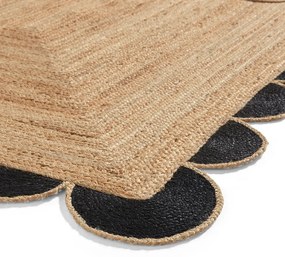 Czarno-naturalny dywan z juty 120x170 cm Savannah Jute – Think Rugs