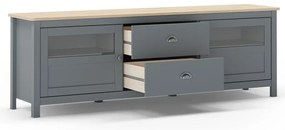 Szarozielona szafka pod TV z litego drewna sosnowego 180x59x40 cm Misti – Marckeric