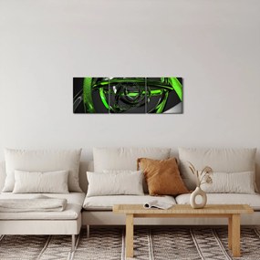 Obraz abstrakcji (z zegarem) (90x30 cm)