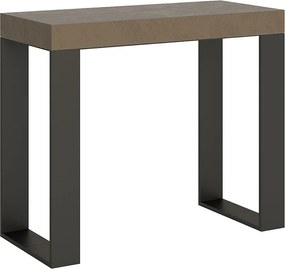 Konsola rozkładana 90x40/300 cm Tecno Szaro-beżowy rama w kolorze Antracytu