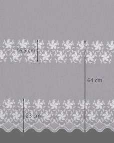 Firana na taśmie wave kolor biały tkanina półprzezroczysta, strukturalna, wzorzysta