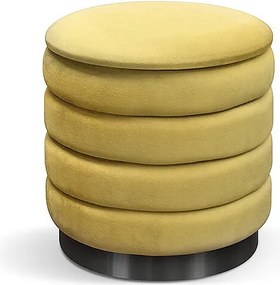Pufa do przechowywania z żółtego aksamitu - ARENDAL