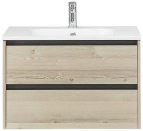 Wisząca szafka bez umywalki w dekorze sosny w naturalnym kolorze 51x80 cm Quickset 393 – Pelipal