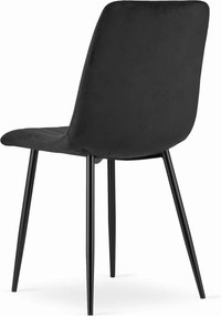 PROMOCJA Czarny aksamitny krzesło LAVA z czarnymi nogami II. jakość