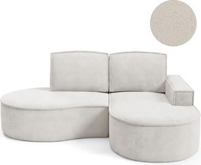 Narożnik MOLLY Prawostronny bez funkcji spania, wolnostojący tkanina CURIO 02 Biały