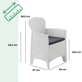 I.P.A.E-Progarden Zestaw ogrodowy TREE, 3-częściowy, biała