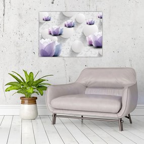 Obraz na szkle z kwiatami (70x50 cm)