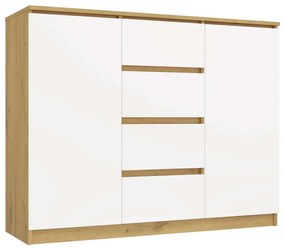 Nowoczesna komoda dąb artisan + biel M0-W35