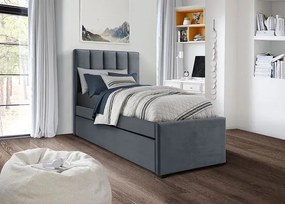 Łóżko szare tapicerowane z wysuwanym stelażem L6-H52