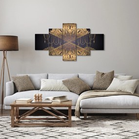 Obraz - Złota mandala ze strzałkami (125x70 cm)