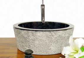 DIVERO Umywalka nablatowa z naturalnego kamienia Palermo