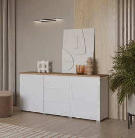 Komoda ORVO - Biały / 150 cm / 3 szuflady