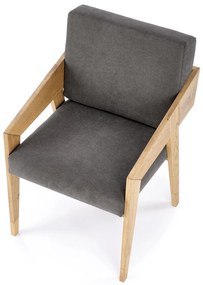 FREEDOM fotel dąb naturalny/popiel nowoczesny skandynawski