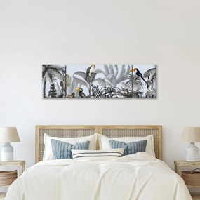 Obraz - Ilustrowana dżungla (170x50 cm)