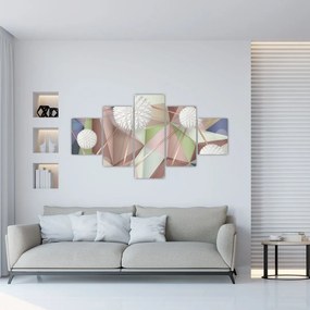 Obraz - Abstrakcja 3D w pastelowych kolorach (125x70 cm)