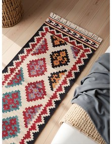 Czerwony wełniany chodnik dwustronny tkany ręcznie 60x190 cm Kamal Kian – Nouristan