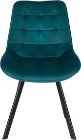 Krzesło Tapicerowane do Salonu RICK Turkusowe Welurowe Nowoczesne Loft