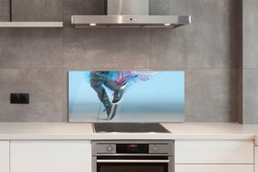 Szklany Panel Nogi w Kolorowych Plamach