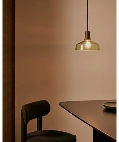 Zielona/w ciemnym naturalnym kolorze lampa wisząca ze szklanym kloszem ø 40 cm Silex – Kave Home