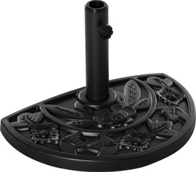 Outsunny stojak na parasol półokrągły 9kg wzór kwiatowy HDPE cement stabilny i dekoracyjny | Aosom PL