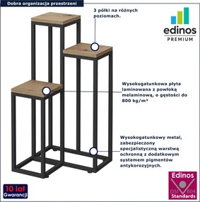 Potrójny stojak na kwiaty dąb artisan R7-G29