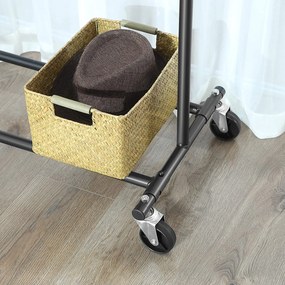 Metalowy stojak ubraniowy z kółkami Manisa 13B czarny